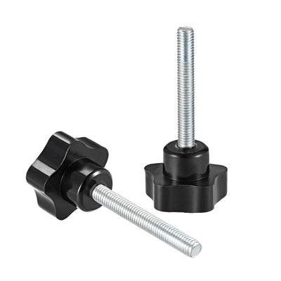 Harfington 3 Pcs Star Knob Grip Male Thread  Steel Zinc Stud Black PP