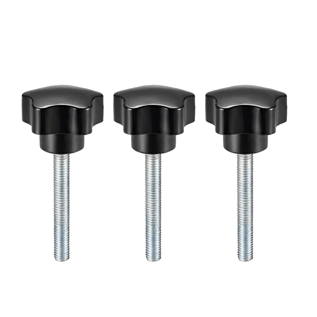 Harfington 3 Pcs Star Knob Grip Male Thread  Steel Zinc Stud Black PP