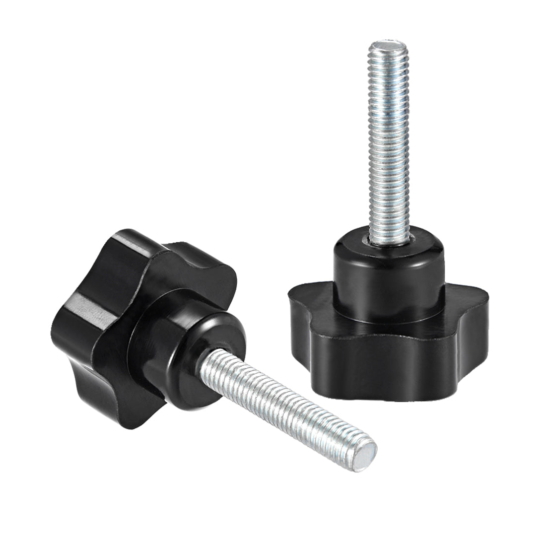 Harfington 3 Pcs Star Knob Grip Male Thread  Steel Zinc Stud Black PP