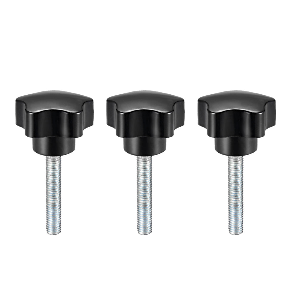 Harfington 3 Pcs Star Knob Grip Male Thread  Steel Zinc Stud Black PP
