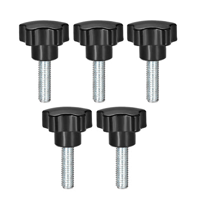 Harfington 5 Pcs Star Knobs Grip Male Thread  Steel Zinc Stud Replacement PP