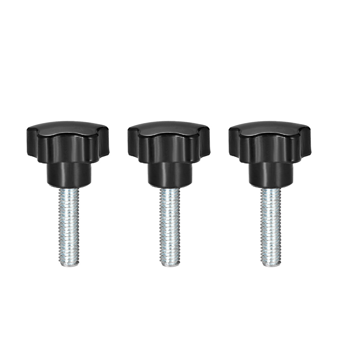 Harfington 3 Pcs Star Knob Grip Male Thread  Steel Zinc Stud Black PP