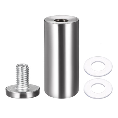 Harfington Glass Standoff Mount Stainless Steel Wall Standoff Holder Advertising Nails 25mm Dia 62mm Length 8 Pcs