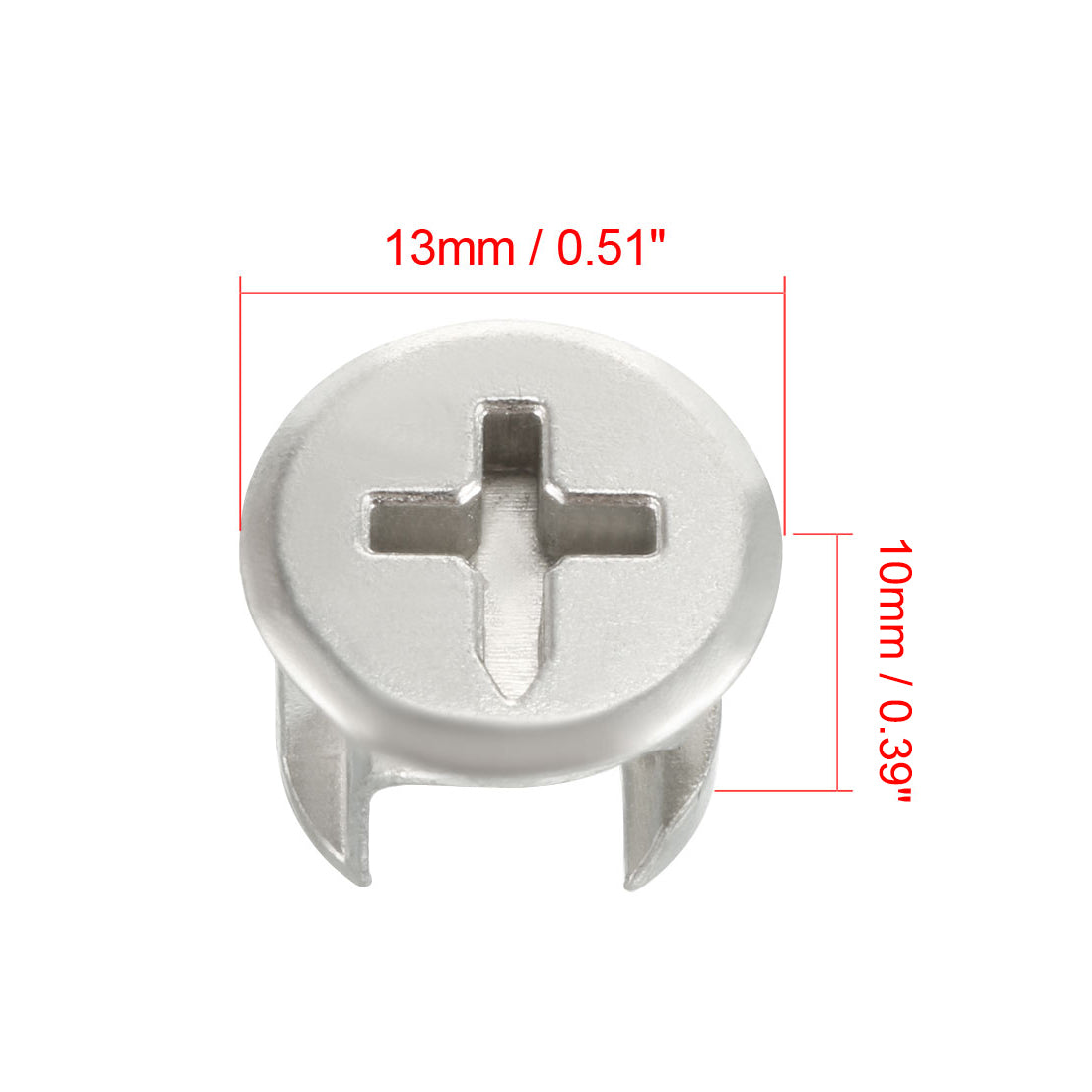 Harfington 13mm Dia Furniture Connecting Cam Lock Fittings Nut Zinc Alloy Silver Tone 20pcs