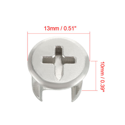 Harfington 13mm Dia Furniture Connecting Cam Lock Fittings Nut Zinc Alloy Silver Tone 20pcs