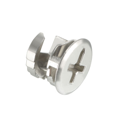 Harfington 13mm Dia Furniture Connecting Cam Lock Fittings Nut Zinc Alloy Silver Tone 20pcs