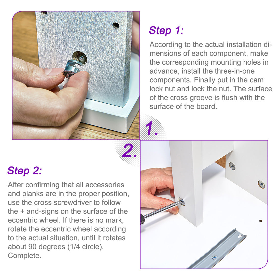 Harfington 13mm Dia Furniture Connecting Cam Lock Fittings Nut Zinc Alloy Silver Tone 20pcs