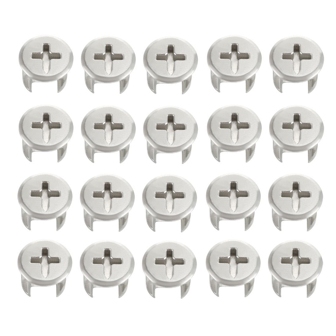 Harfington 13mm Dia Furniture Connecting Cam Lock Fittings Nut Zinc Alloy Silver Tone 20pcs