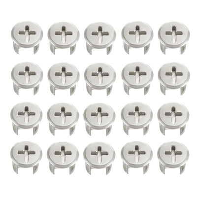 Harfington 13mm Dia Furniture Connecting Cam Lock Fittings Nut Zinc Alloy Silver Tone 20pcs