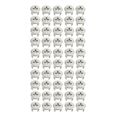 Harfington 13mm Dia Furniture Connecting Cam Lock Fittings Nut Zinc Alloy Silver Tone 50pcs