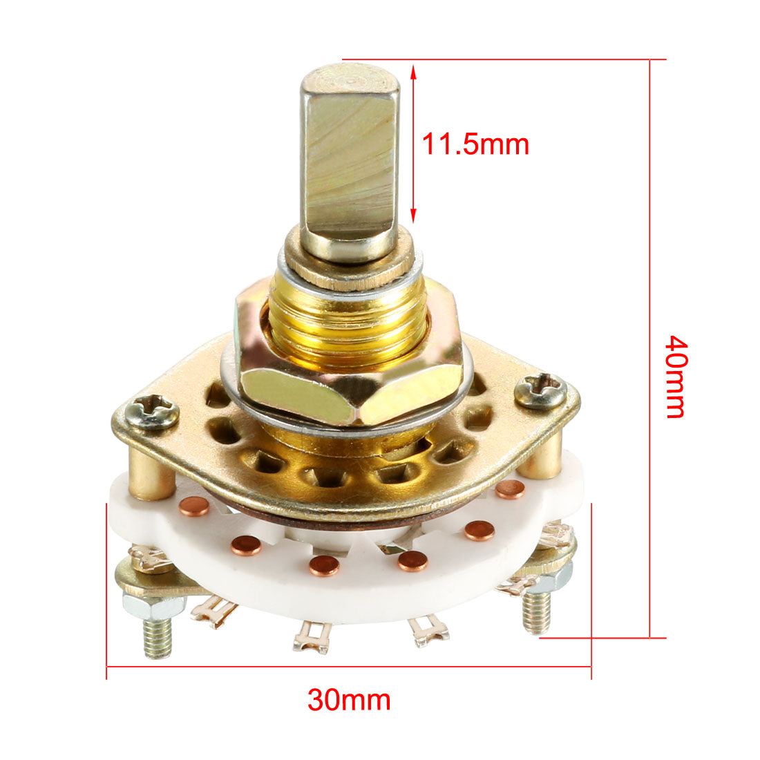Harfington 12Pin 2P5T 2 Pole 5 Position Selectable 1 Deck Band Selector Rotary Switch