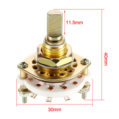 Harfington 12Pin 2P5T 2 Pole 5 Position Selectable 1 Deck Band Selector Rotary Switch