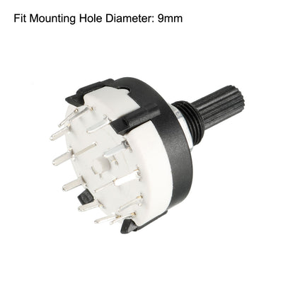 Harfington 14Pin 2P6T 2Pole 6Position Select Single Deck Band Channel Rotary Switch Selector