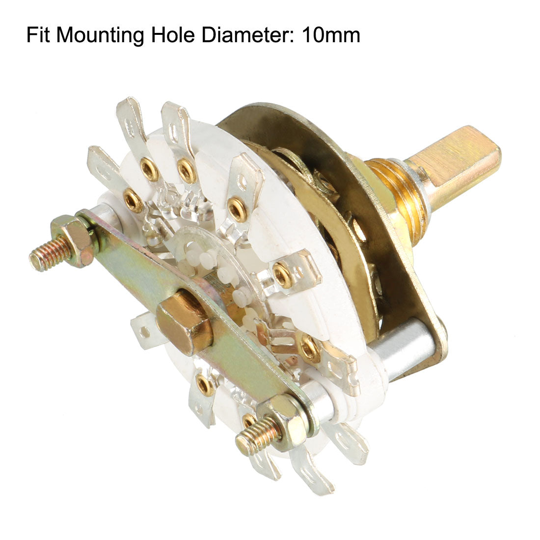 Harfington 12Pin 2P5T 2 Pole 5 Position Selectable Single Deck Band Selector Rotary Switch 4Pcs