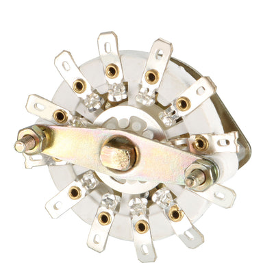 Harfington 12Pin 2P5T 2 Pole 5 Position Selectable Single Deck Band Selector Rotary Switch 4Pcs