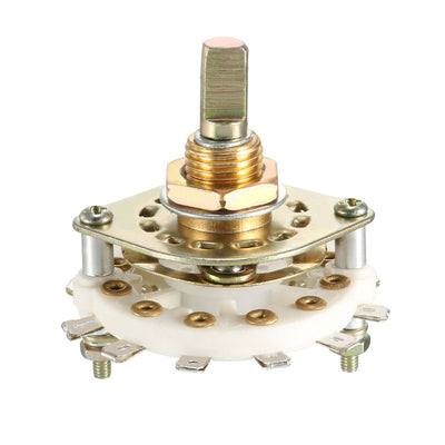 Harfington 12Pin 2P5T 2 Pole 5 Position Selectable Single Deck Band Selector Rotary Switch 4Pcs