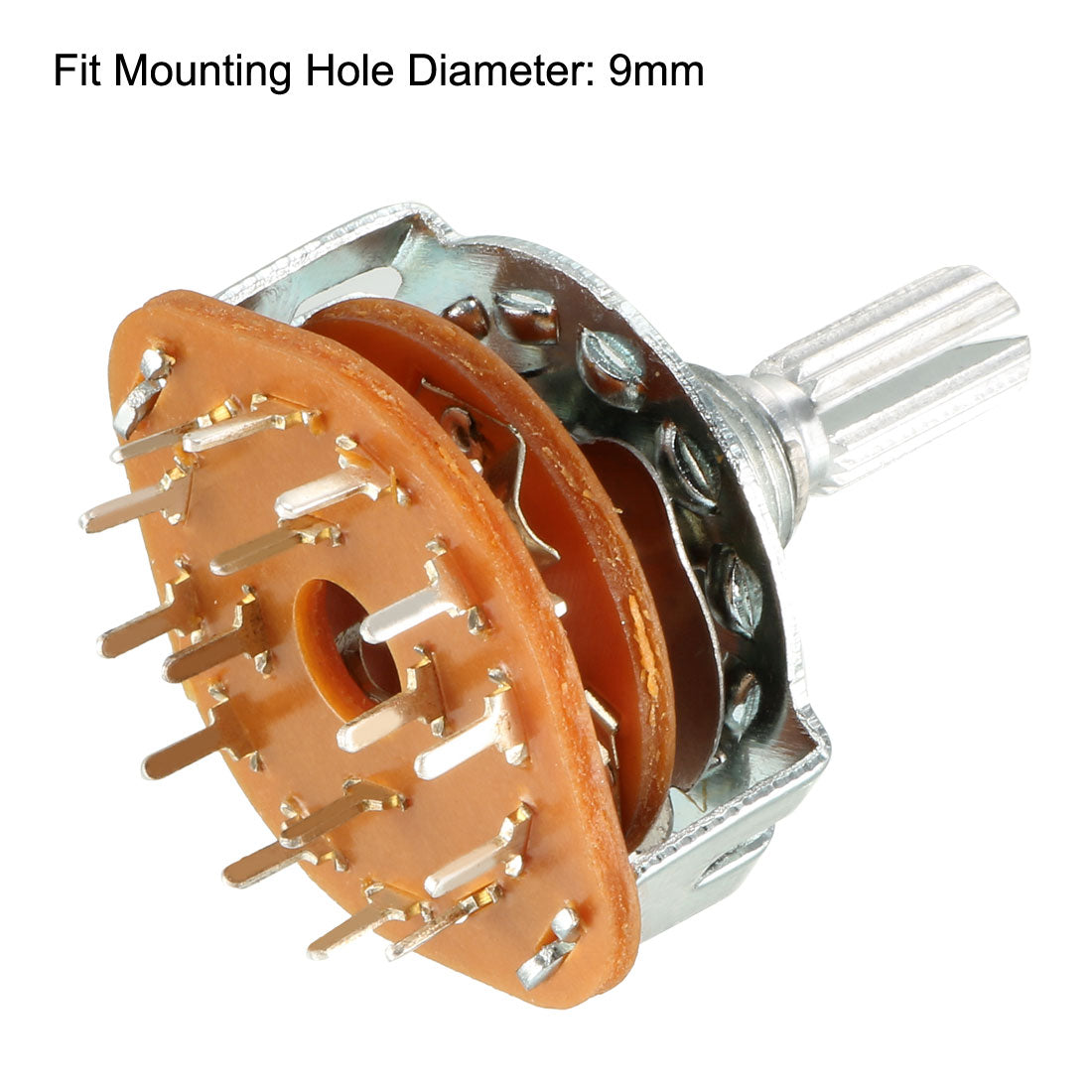 Harfington 16Pin 4P3T 4 Pole 3 Position Selectable Single Deck Band Selector Rotary Switch 2Pcs