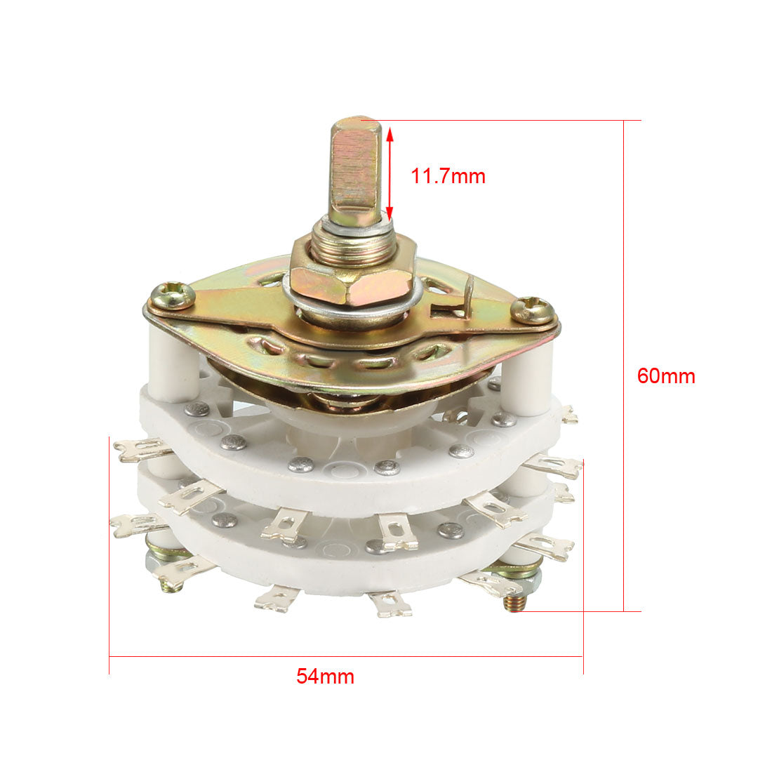 Harfington 2P8T 2 Pole 8 Position 2 Deck Band Channel Rotary Switch Selector with Plastic Knob