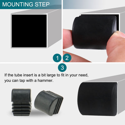 Harfington 16pcs 3/4" 20mm Domed Square Ribbed Inserts Finished Cover Desk Protector