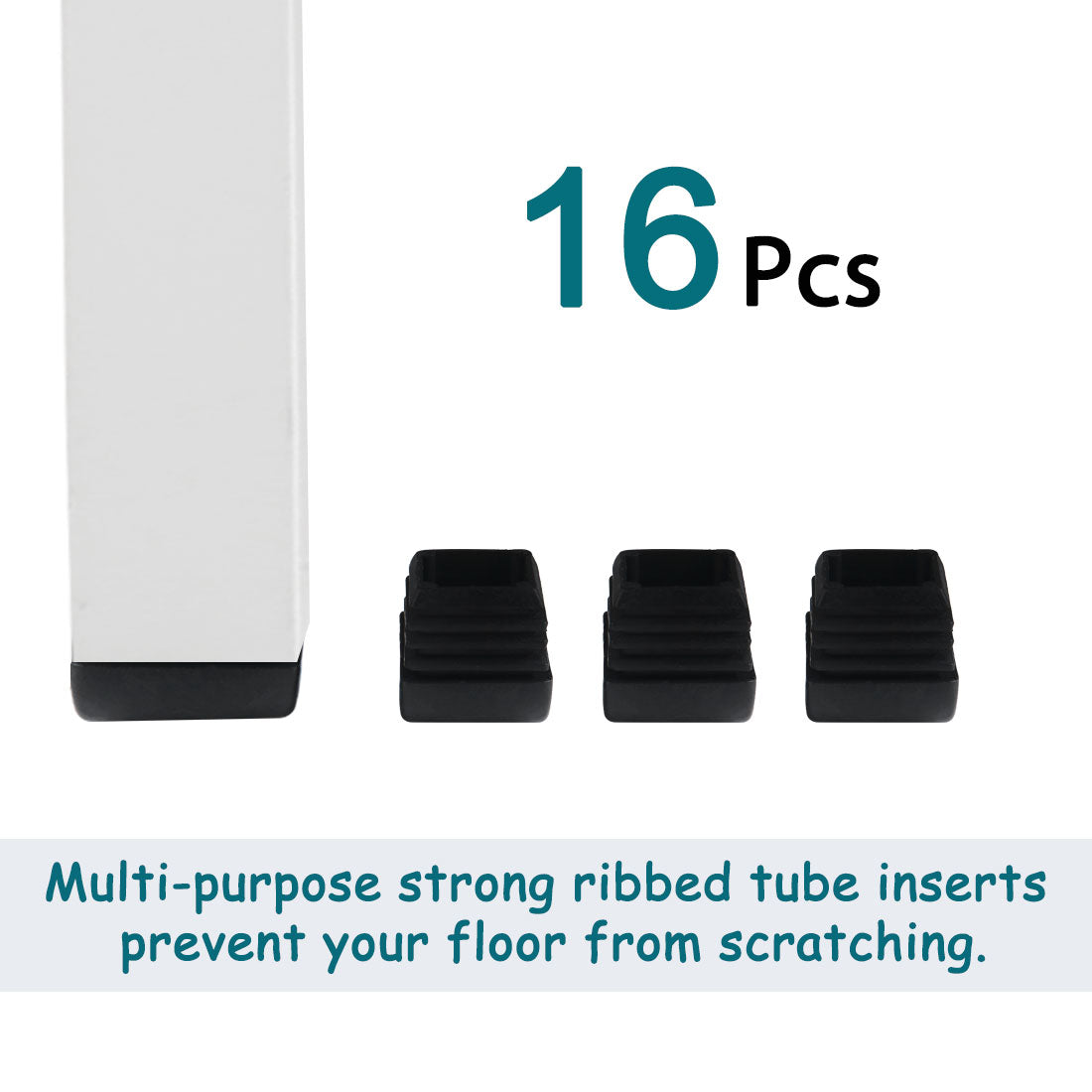 Harfington 16pcs 3/4" 20mm Domed Square Ribbed Inserts Finished Cover Desk Protector