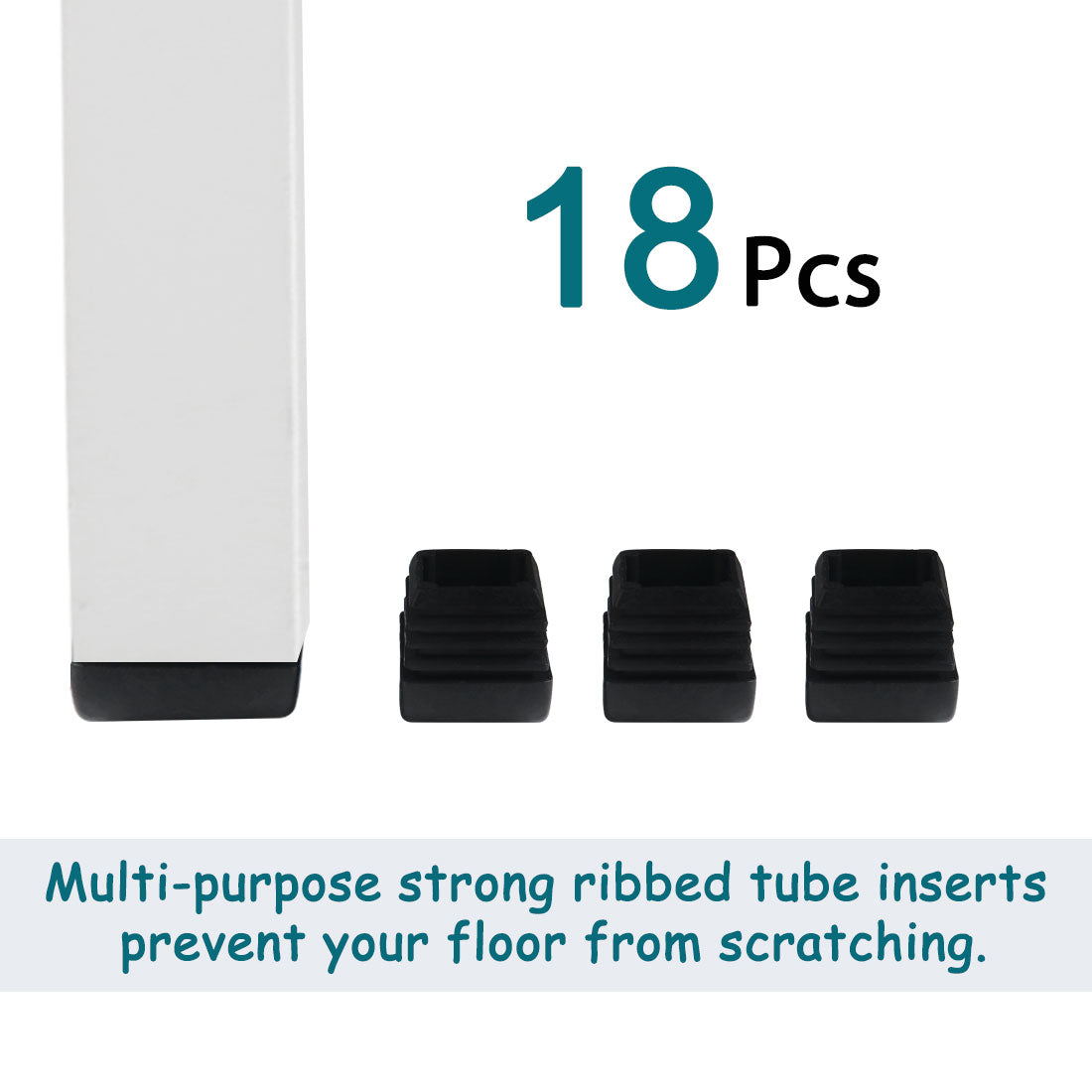 Harfington 18 Stück 3/4 Zoll 20 mm gewölbte, quadratische, gerippte Einsätze, fertiger Bezug, Schreibtischschutz