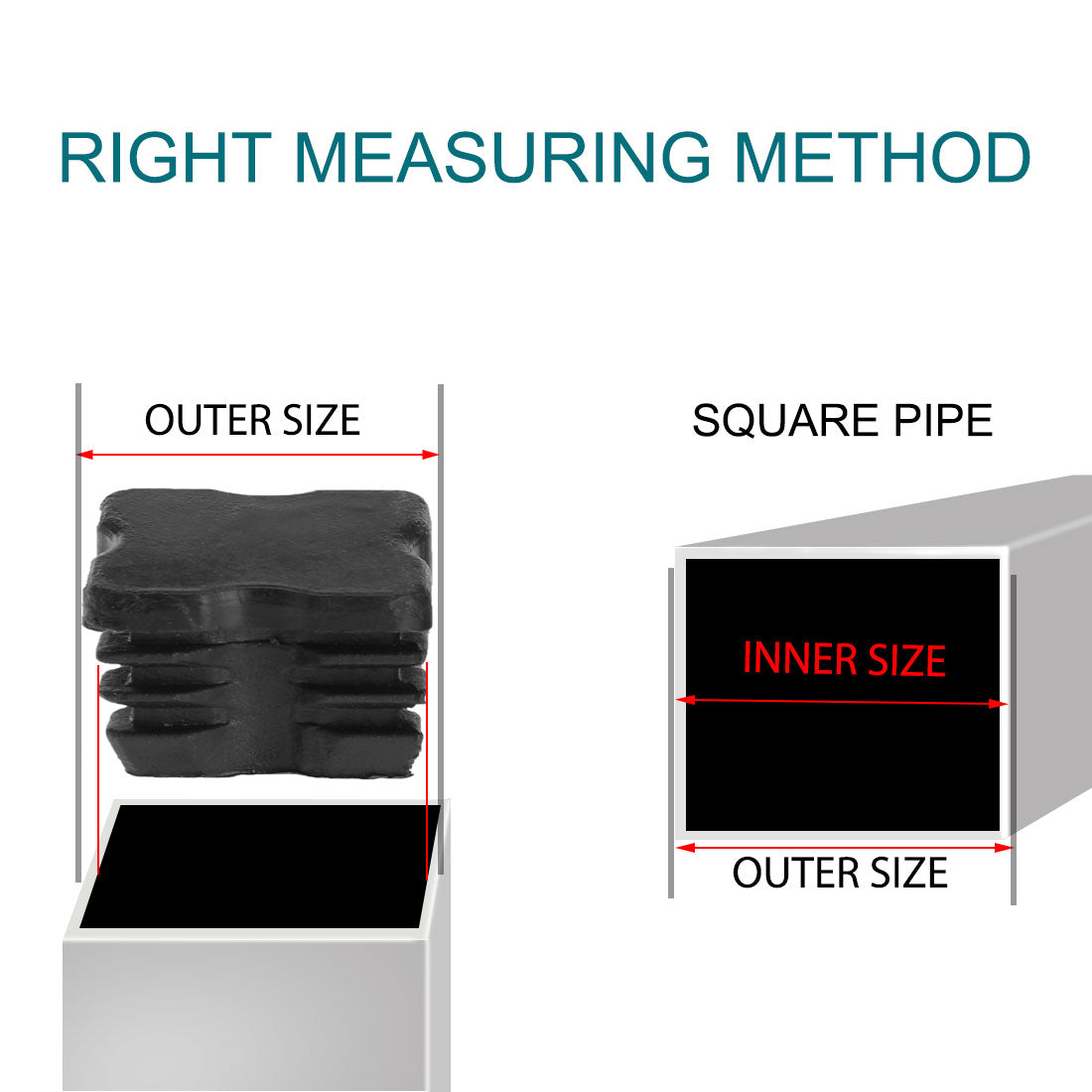 Harfington 18pcs 25 x 25mm OD Plastic Angled Square Tube Ribbed Inserts Cover Cap, 0.87" to 0.94" Inner Size, Floor Furniture Desk Chair Feet Protector