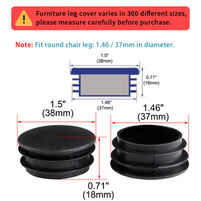 Harfington 1 1/2" 38mm OD Kunststoff-Rundeinsatzschutz 28 Stück, 1,38"-1,46" Innendurchmesser