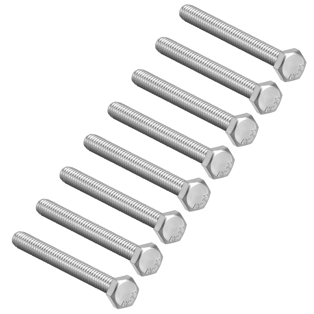 Harfington M8x100mm Hex Bolts 304 Stainless Steel Hexagon Screw Bolt 8pcs