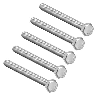 Harfington M8x110mm Hex Bolts 304 Stainless Steel Hexagon Screw Bolt 5pcs