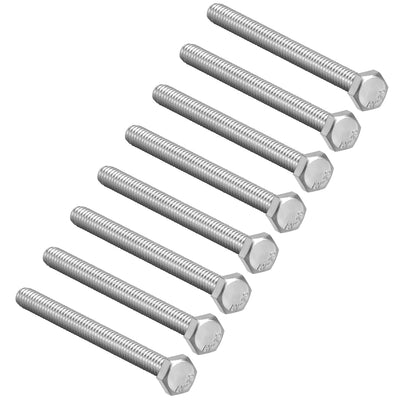 Harfington M8x120mm Hex Bolts 304 Stainless Steel Hexagon Screw Bolt 8pcs
