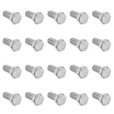 Harfington M8 Thread 20mm Length Hex Bolts 304 Stainless Steel Hexagon Screw Bolt 20pcs
