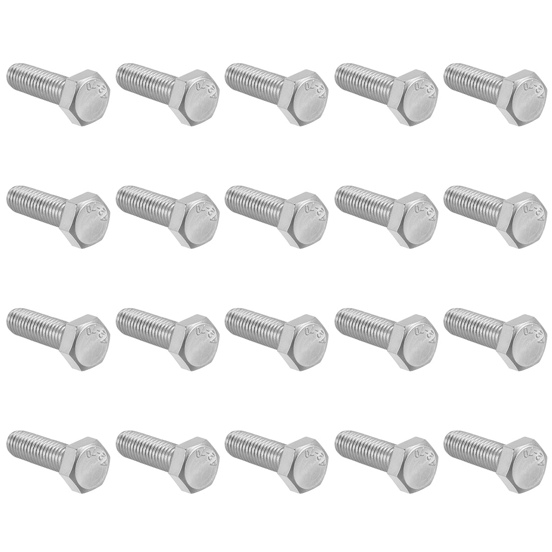 Harfington M8x25mm Hex Bolts 304 Stainless Steel Hexagon Screw Bolt 20pcs
