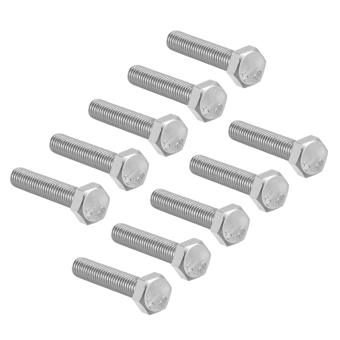 Harfington M8 Thread 35mm Length Hex Bolts 304 Stainless Steel Hexagon Screw Bolt 10pcs