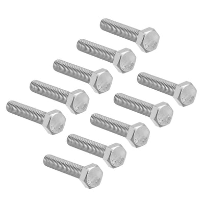 Harfington M8 Thread 35mm Length Hex Bolts 304 Stainless Steel Hexagon Screw Bolt 10pcs