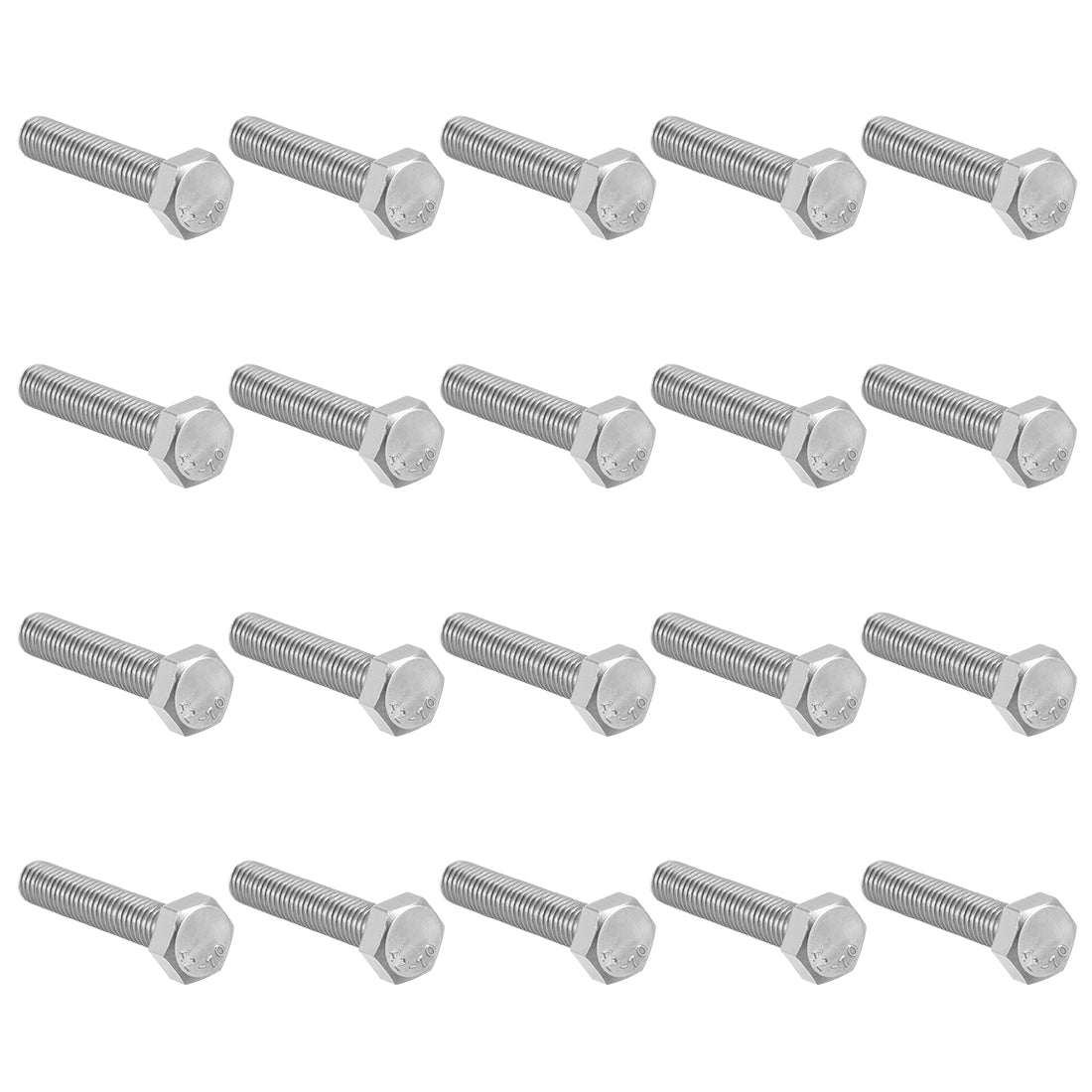 Harfington M8 Thread 35mm Length Hex Bolts 304 Stainless Steel Hexagon Screw Bolt 20pcs