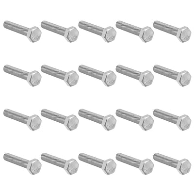 Harfington M8 Thread 35mm Length Hex Bolts 304 Stainless Steel Hexagon Screw Bolt 20pcs