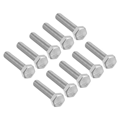 Harfington M8 Thread 40mm Length Hex Bolts 304 Stainless Steel Hexagon Screw Bolt 10pcs