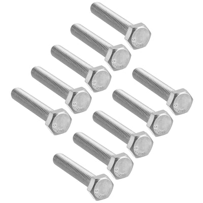 Harfington M8 Thread 45mm Length Hex Bolts 304 Stainless Steel Hexagon Screw Bolt 10pcs