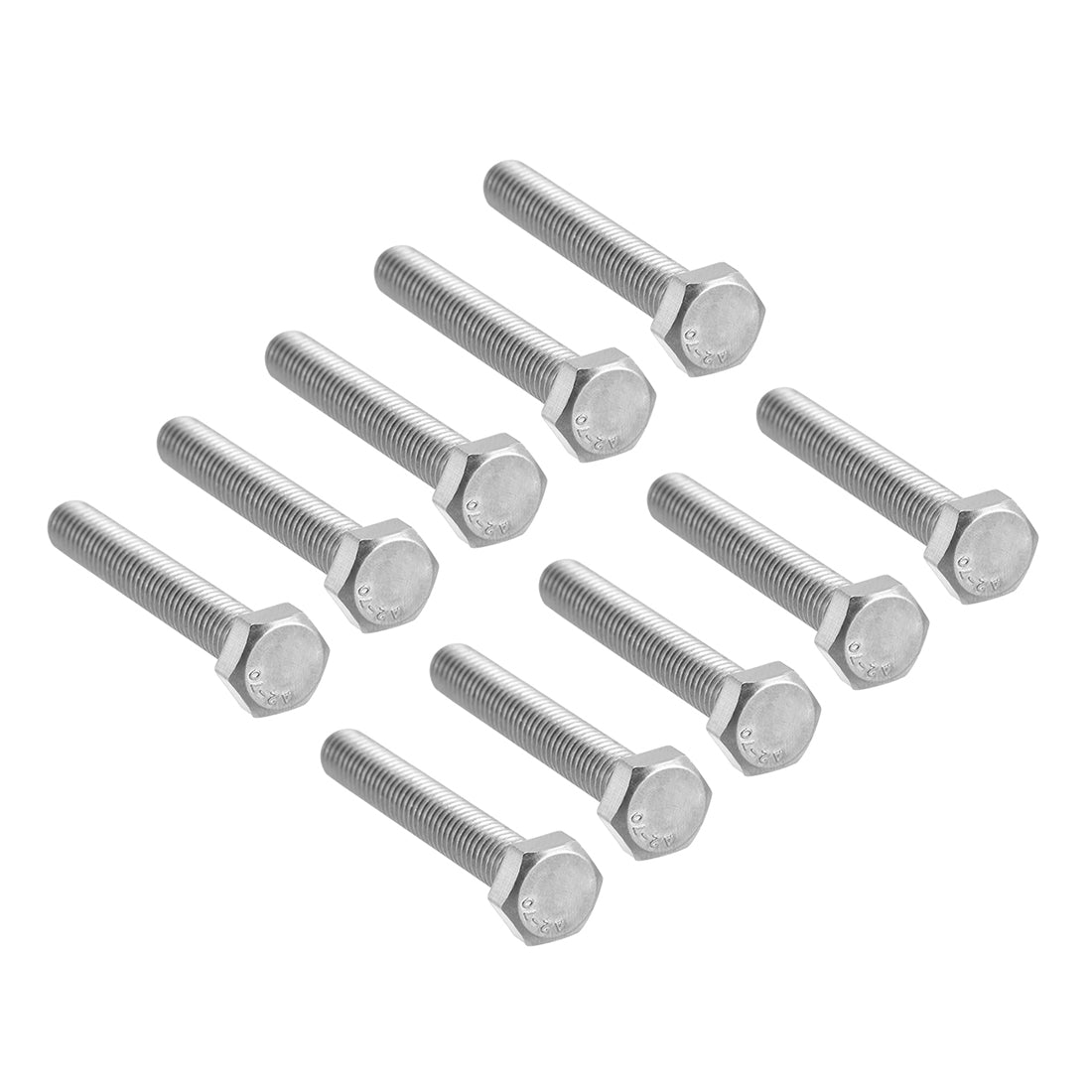 Harfington M8x50mm Hex Bolts 304 Stainless Steel Hexagon Screw Bolt 10pcs