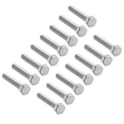 Harfington M8x50mm Hex Bolts 304 Stainless Steel Hexagon Screw Bolt 15pcs