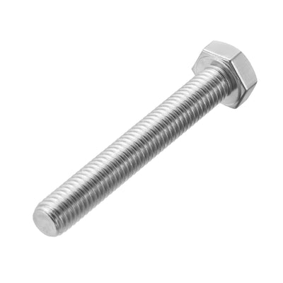 Harfington M8 Thread 55mm Length Hex Bolts 304 Stainless Steel Hexagon Screw Bolt 10pcs