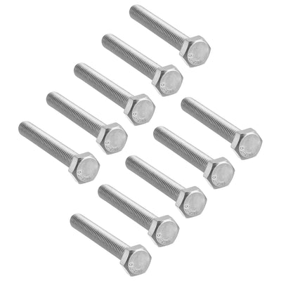 Harfington M8 Thread 55mm Length Hex Bolts 304 Stainless Steel Hexagon Screw Bolt 10pcs