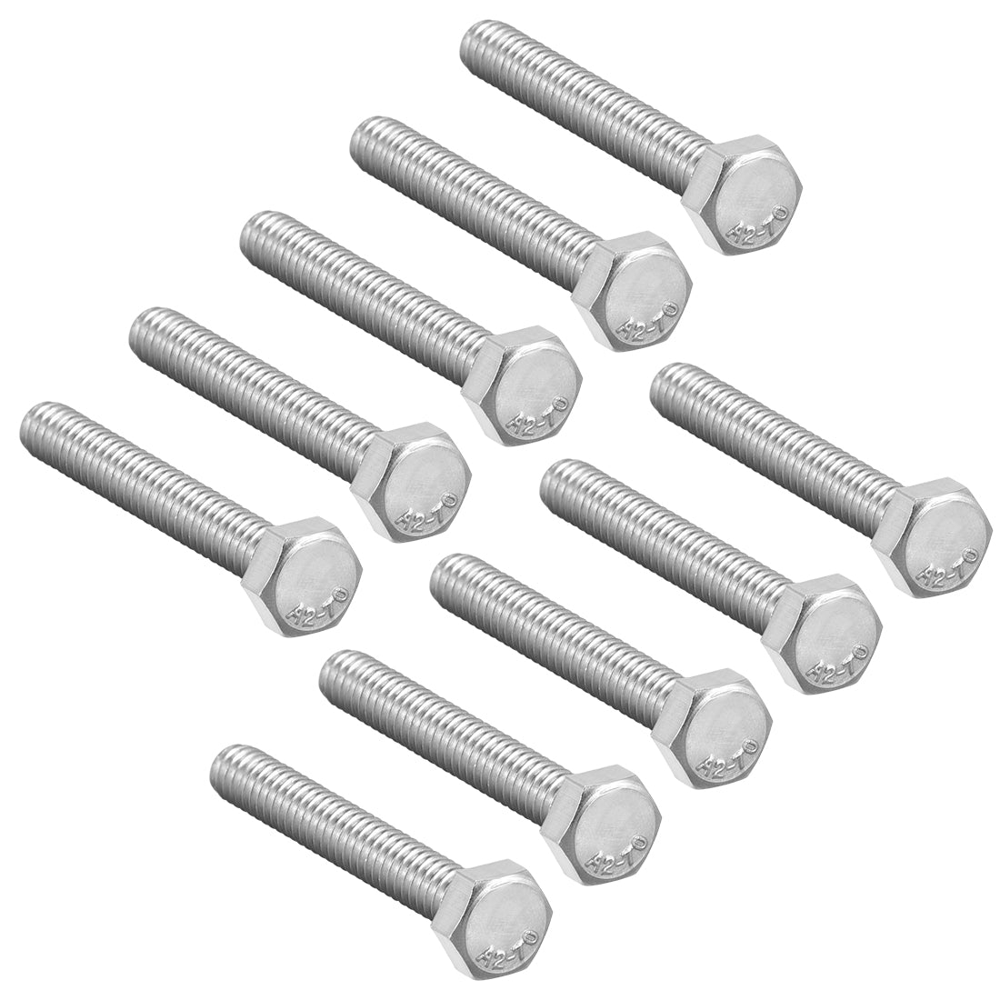 Harfington M5x35mm Hex Bolts 304 Stainless Steel Hexagon Screw Bolt 10pcs