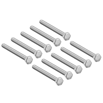 Harfington M5x50mm Hex Bolts 304 Stainless Steel Hexagon Screw Bolt 10pcs