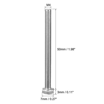 Harfington M4 304 Stainless Steel Silver Tone Hex Bolts