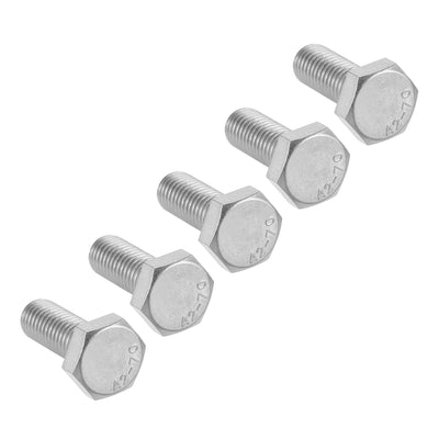 Harfington M10x30mm Hex Bolts 304 Stainless Steel Hexagon Screw Bolt 5pcs