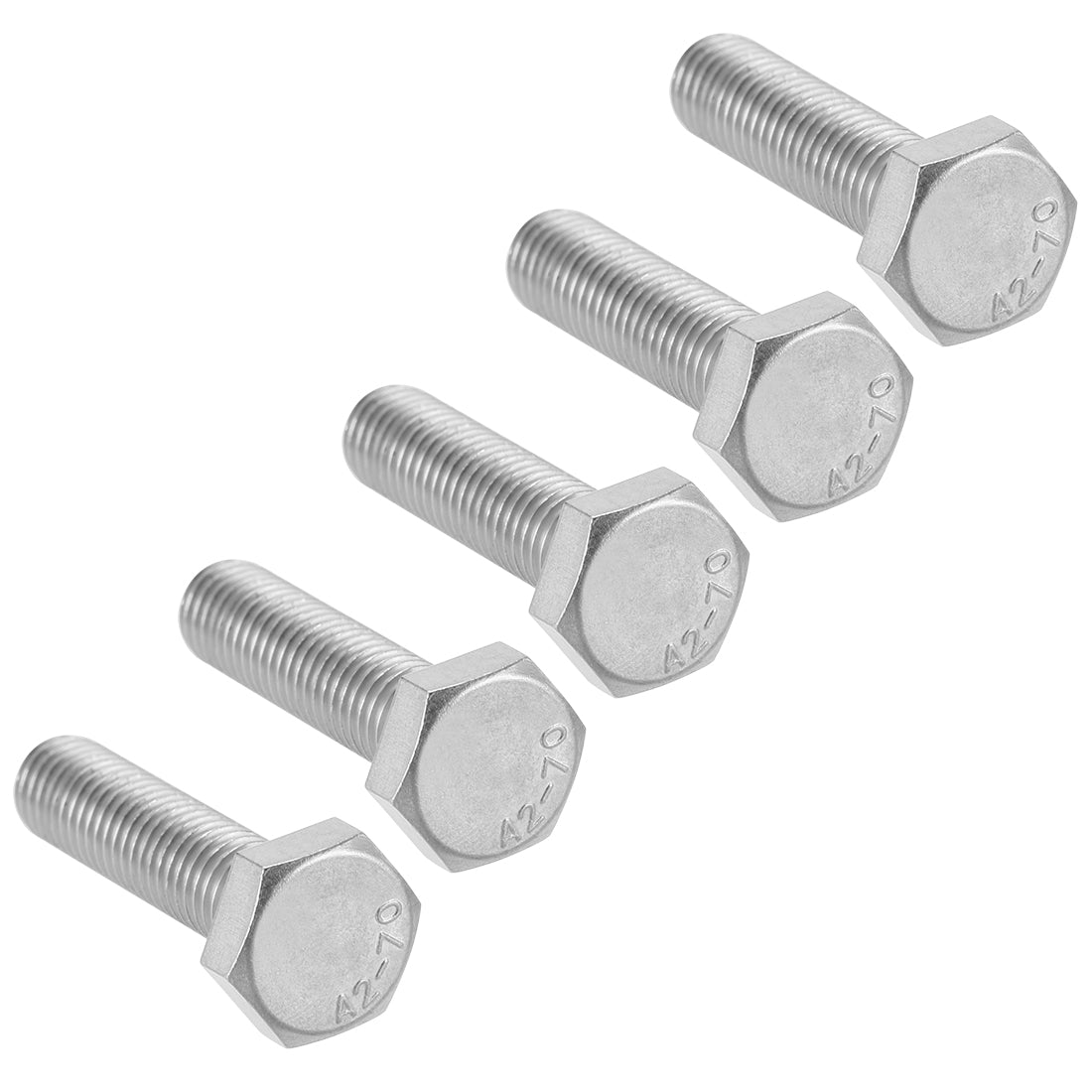 Harfington M10x40mm Hex Bolts 304 Stainless Steel Hexagon Screw Bolt 5pcs