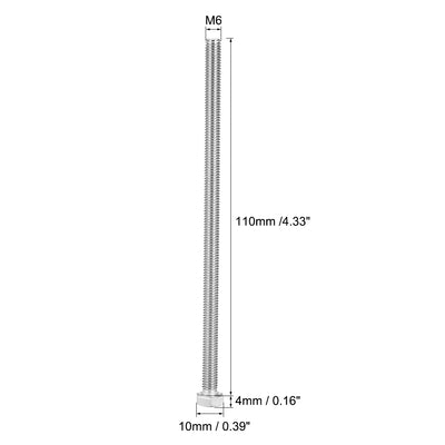 Harfington M6x110mm Hex Bolts 304 Stainless Steel Hexagon Screw Bolt 5pcs