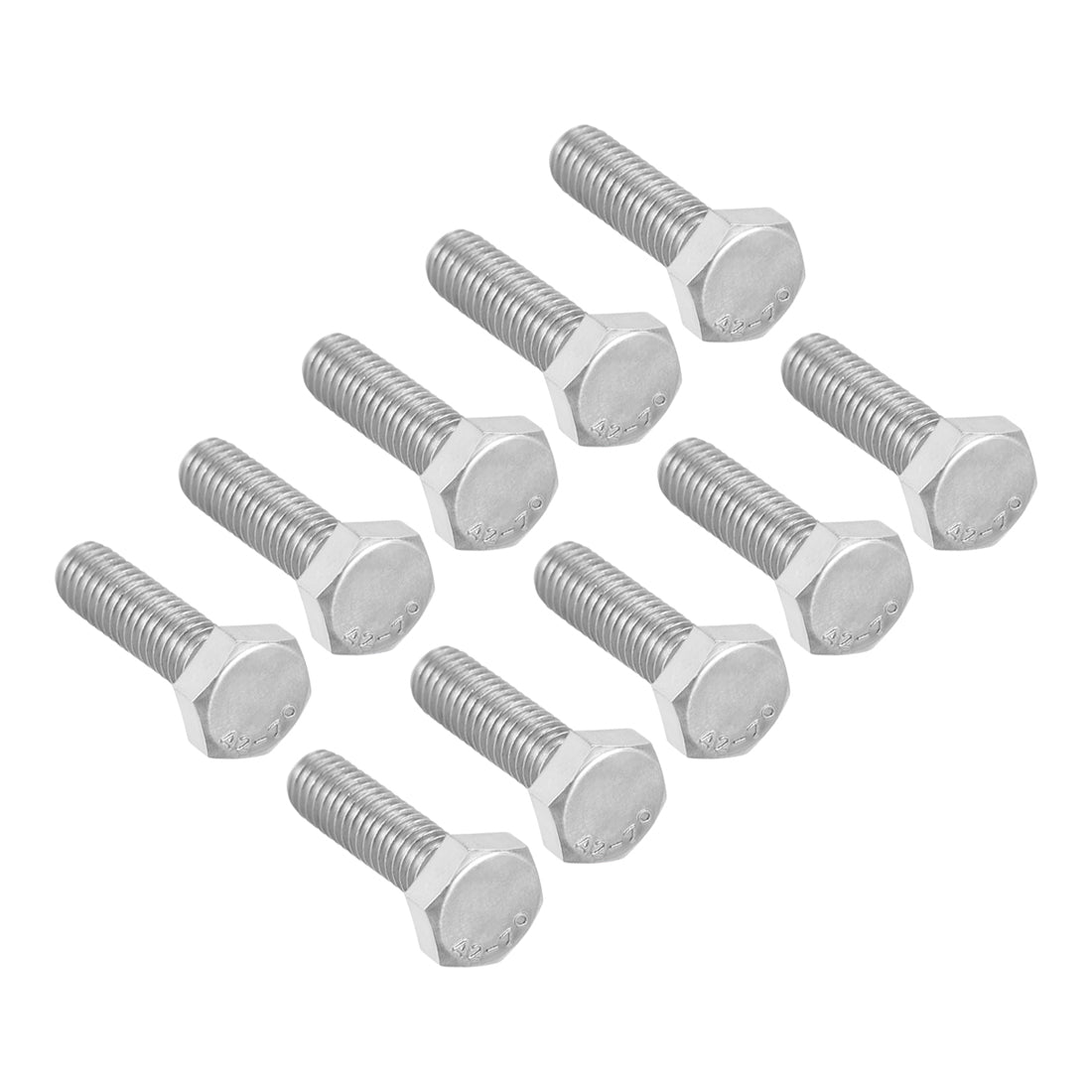 Harfington M6 Thread 20mm Length Hex Bolts 304 Stainless Steel Hexagon Screw Bolt 10pcs