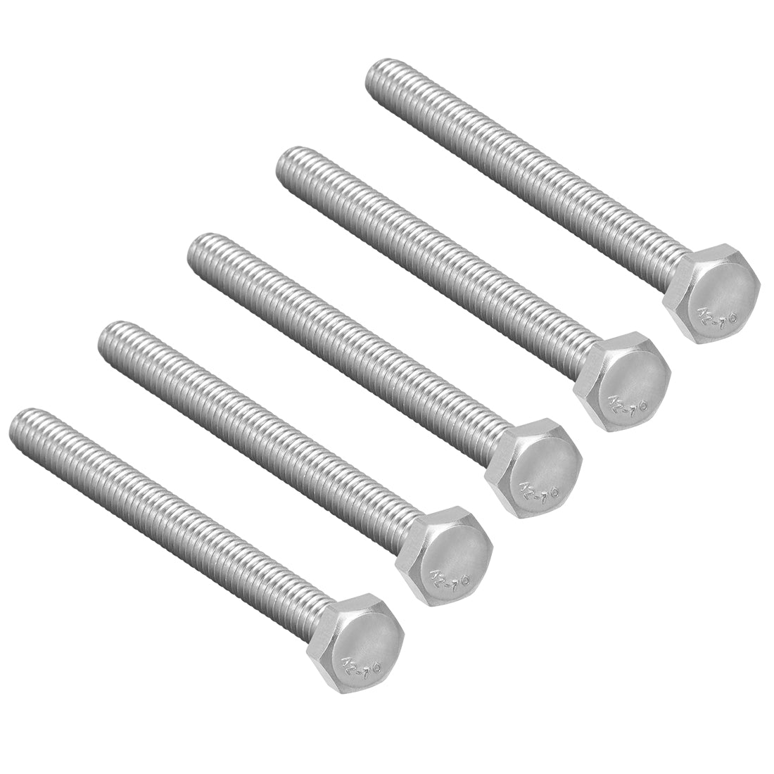 Harfington M6x70mm Hex Bolts 304 Stainless Steel Hexagon Screw Bolt 5pcs